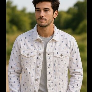 Calvin Klein Jeans White Nautical Print Jacket